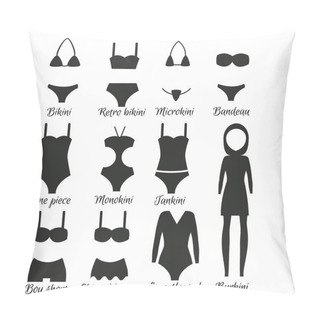 Personality  Swimsuits Models For Women Pillow Covers