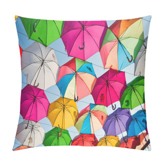 Personality  Colorful Umbrellas In The Sky Pillow Covers