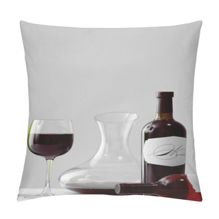 Personality  Table With Wineglass And Bottles Pillow Covers