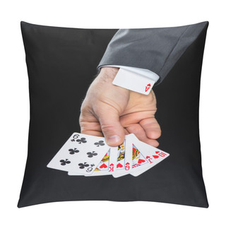 Personality  Man Holding Playing Cards Pillow Covers