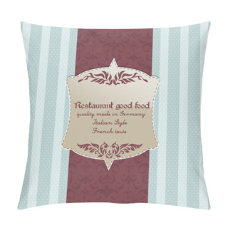 Personality  Restaurant Menu Design. Vector Pillow Covers