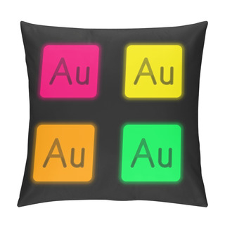 Personality  Audition Four Color Glowing Neon Vector Icon Pillow Covers