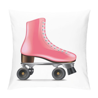 Personality  Roller Skates Isolated On White Vector Pillow Covers