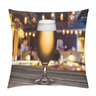 Personality  Glass Of Beer On Table Pillow Covers