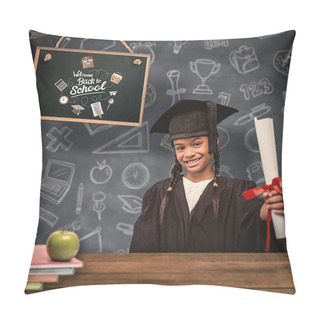 Personality  Cute Pupil In Graduation Robe Pillow Covers