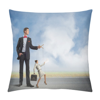Personality  Puppeteer And Business Woman Pillow Covers