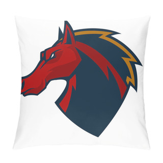 Personality  Angry Horse Head Mascot Esports Logo Illustration Pillow Covers