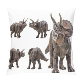 Personality  Triceratops  ,dinosaur On White Background  . Pillow Covers
