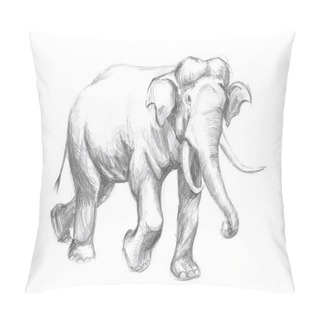 Personality  Sketch Of Elephant Pillow Covers