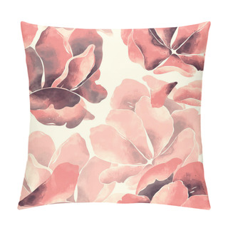 Personality  Imprints Abstract Flower With Delicate Petals Mix Repeat Seamless Pattern. Digital Hand Drawn Picture With Watercolour Pillow Covers