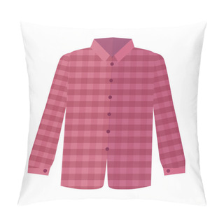 Personality  Checkered Red Shirt Flat Style Vector Illustration Pillow Covers
