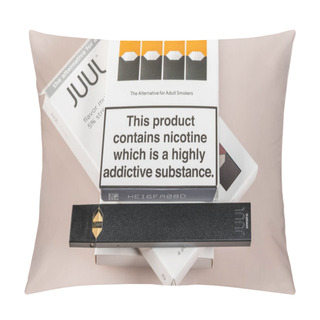 Personality  Box Holding Flavored JUUL Nicotine Dispenser And Pods Pillow Covers