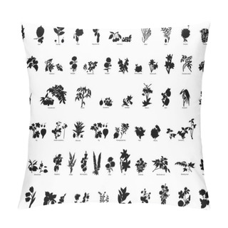 Personality Berries And Flowers Silhouettes Pillow Covers