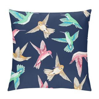 Personality  Vector Seamless Flying Little Birds Of Paradise Conversational Pattern Multi Color Pillow Covers
