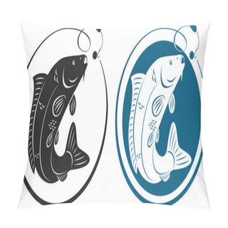 Personality  The Figure Shows A Fish With A Hook Pillow Covers