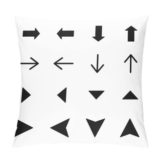 Personality  Black Arrows In Different Directions Isolated On White Pillow Covers