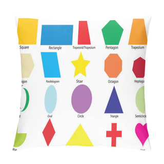 Personality  A Set Of A Variety Of Geometric Shapes In Color For Science And Maths. Education Use. Pillow Covers