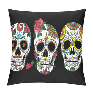 Personality  Painted Skull Pattern In Mexican Style Pillow Covers