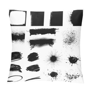 Personality  Set Black Grunge Design Element Pillow Covers