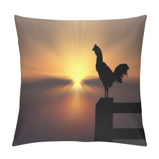 Personality  Chicken Silhouette Sunrise Background Pillow Covers
