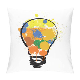 Personality  Bulb With Paint Pillow Covers