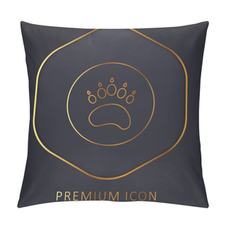 Personality  Bear Paw Circule Golden Line Premium Logo Or Icon Pillow Covers
