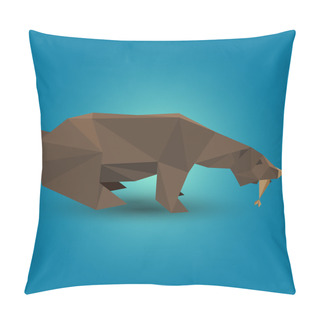 Personality  Vector Illustration Of Origami Bear. Pillow Covers