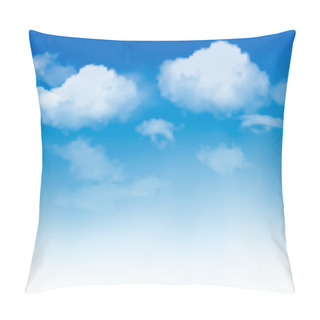 Personality  Blue Sky With Clouds. Vector Background Pillow Covers