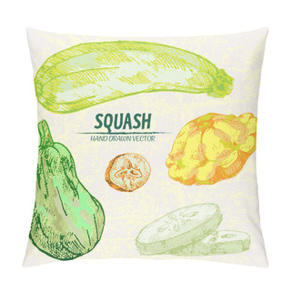 Personality  Digital Vector Detailed Line Art Color Squash Pillow Covers