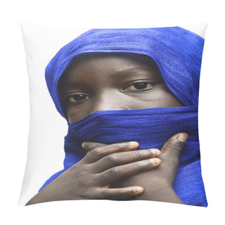 Personality  Girl In Head Scarf Looking At Camera Pillow Covers