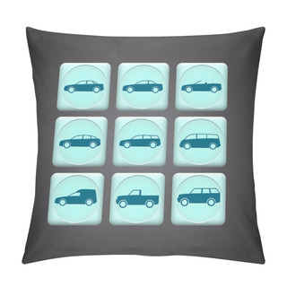Personality  Car Icons Vector  Illustration  Pillow Covers