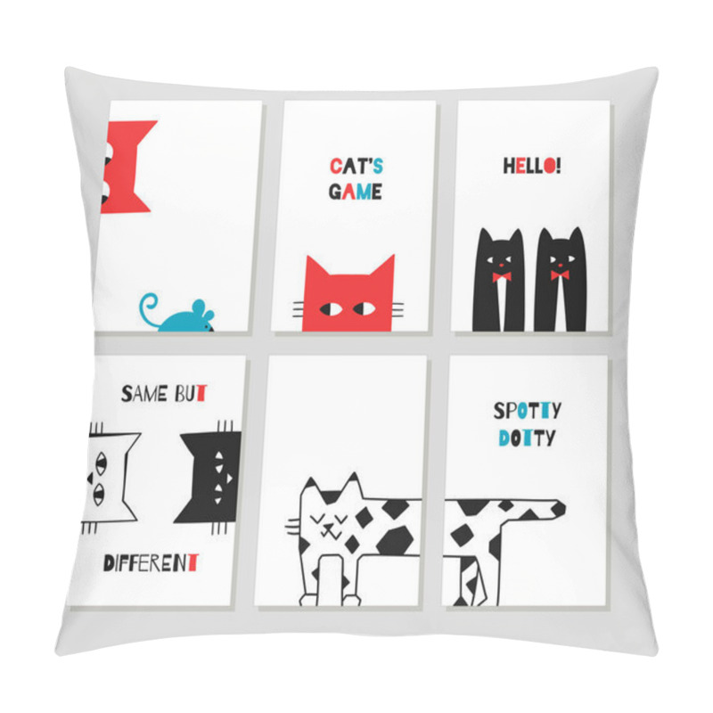 Personality  Funny cute cats. pillow covers