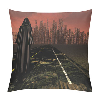 Personality  Traveler On Road To Desolate City Pillow Covers
