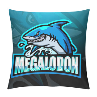 Personality  Vector Illustration Of Megalodon Mascot Esport Logo Design Pillow Covers