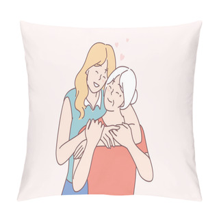 Personality  Love, Relationship And Happy Parenthood Lifestyle Concept Pillow Covers