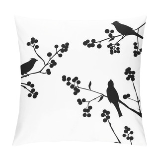 Personality  Birds On The Branch - Set Of Vector Elements Pillow Covers