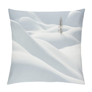 Personality  Beautiful Snow Covered Hills With Pine Tree, Winter Landscape Pillow Covers