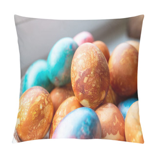 Personality  Close-up Of Colorful Easter Eggs Pillow Covers