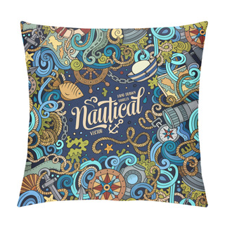 Personality  Cartoon Vector Nautical Doodle Frame Pillow Covers