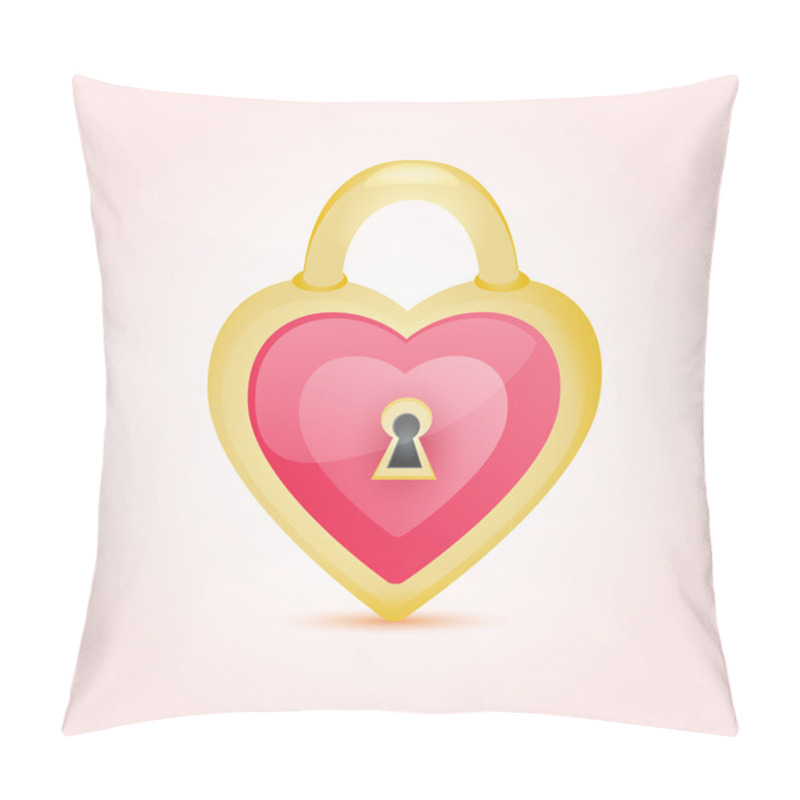 Personality  Decorative Golden Lock - Heart Shaped Pillow Covers