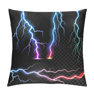Personality  Vector Realistic Lightnings Thunderbolt Pillow Covers