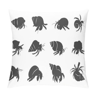 Personality  Hermit Crab Silhouettes, Hermit Crab Svg, Hermit Silhouette, Crab Svg, Hermit Crab Vector Illustration Pillow Covers