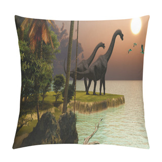 Personality  Brachiosaurus Sunset Pillow Covers