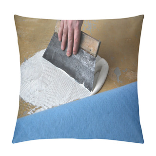 Personality  A Floor Fitters At Work Pillow Covers