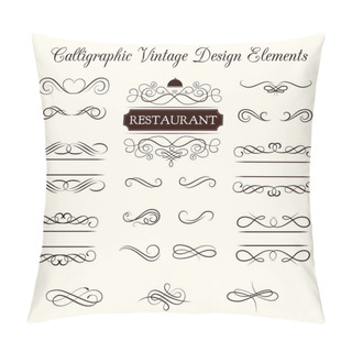 Personality  Vector Set Of Calligraphic Design Elements And Page Decorations. Elegant Collection Of Swirls. Pillow Covers