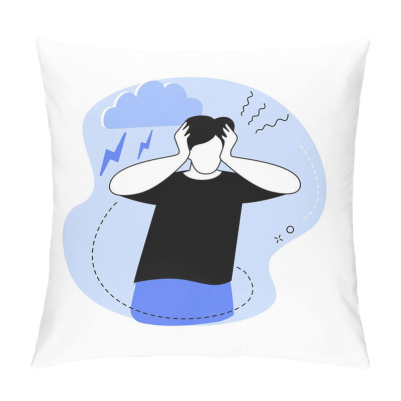Personality  Anxiety Abstract Concept Vector Illustration. Pillow Covers