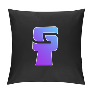 Personality  Black Power Blue Gradient Vector Icon Pillow Covers