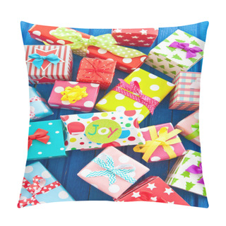 Personality  Little Presents Wrapped In Colorful Paper Pillow Covers