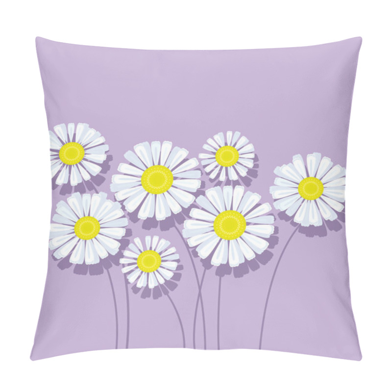 Personality  daisy bouquet on pastel violet color background vector illustrat pillow covers