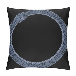 Personality  Vintage Style Design. A Coiled Ouroboros Snake Biting Its Own Tail. Pillow Covers